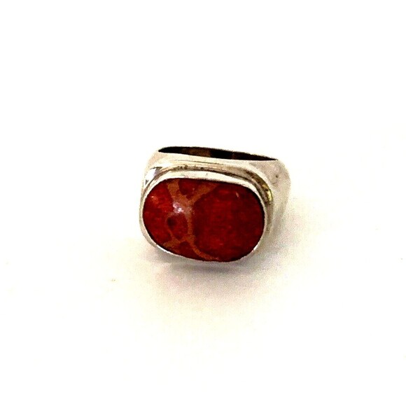 New EXEX Claudia Agudelo Red Jasper Sterling Silver Ring 10 - Picture 4 of 4
